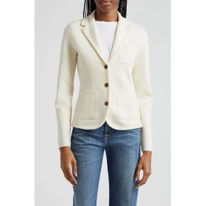 NWT Rag & Bone Alex Off-White Gold Button Blazer M
